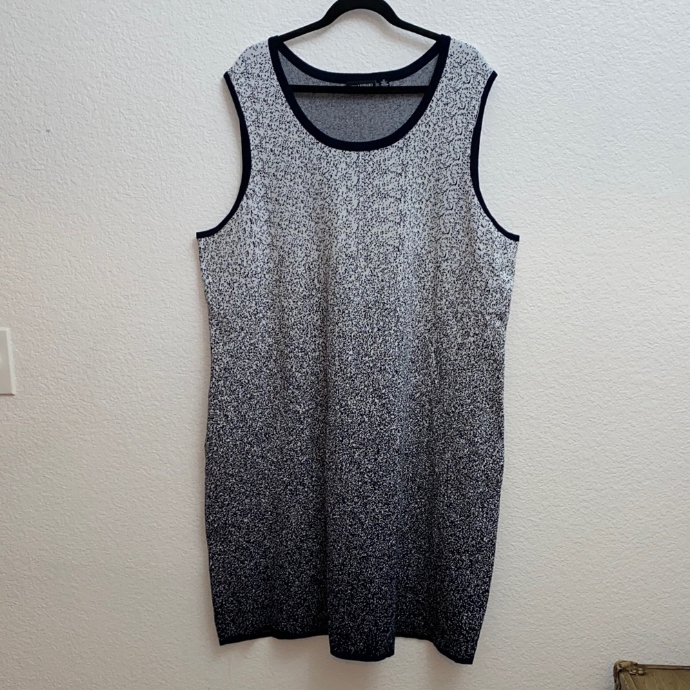 Nina Leonard 3X Sleeveless Sweater Dress | Navy Ombré Knit | NWOT